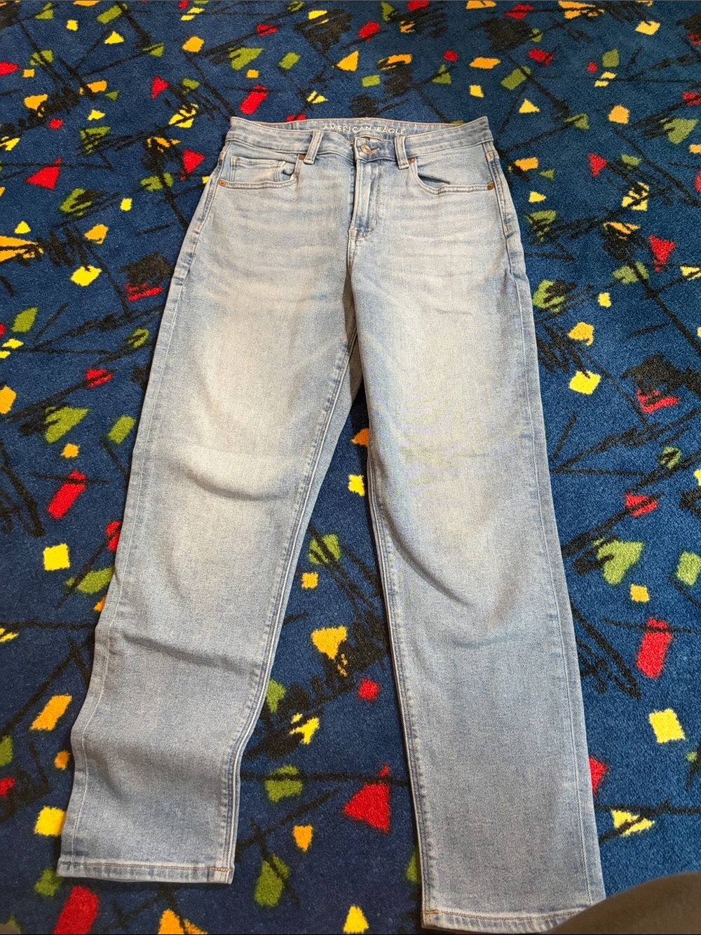 American Eagle Outfitters Light Blue Straight-Leg Jeans